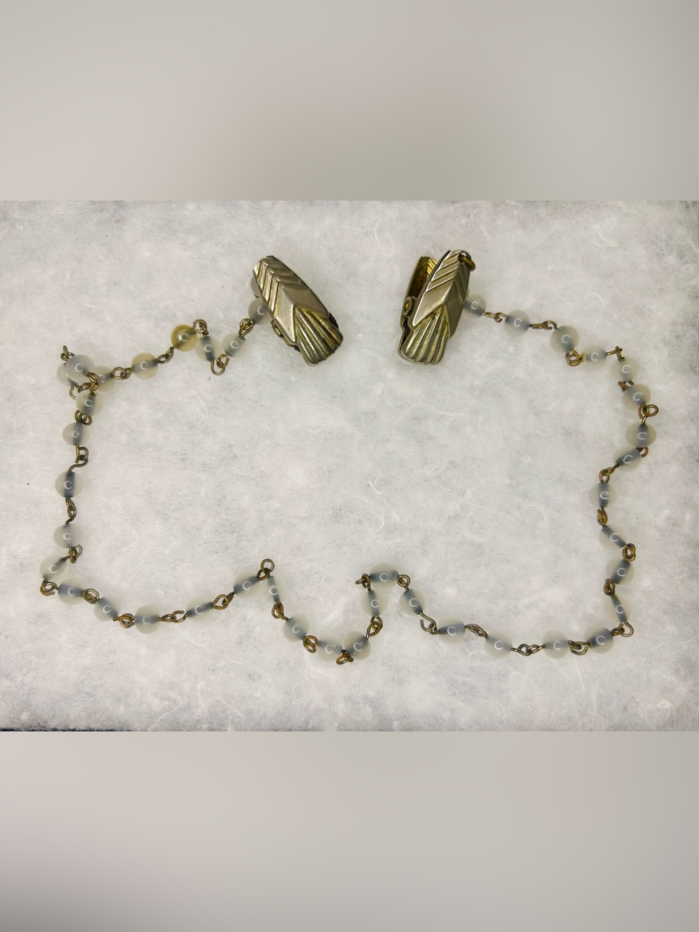 Vintage Art Deco Revival Beaded Sweater Guard/Double Clip Necklace (1948-53)